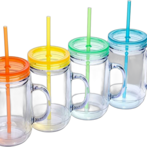 Plastic Jars with Lids and Handles